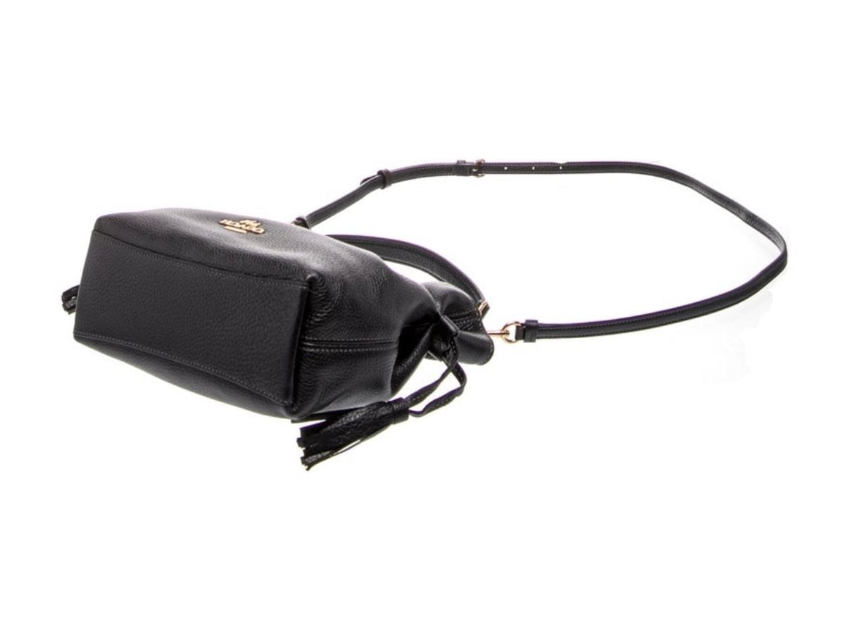 Coach Andy Crossbody Black Pebble Leather Bag with Chain 4