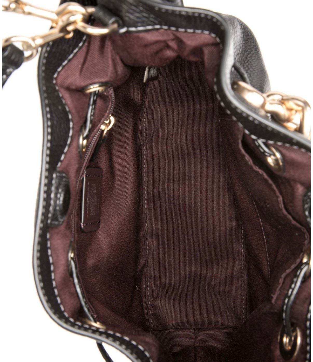 Coach Andy Crossbody Black Pebble Leather Bag with Chain 5