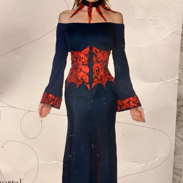 Underwraps Immortal Costume Dress Waist Cincher Choker Size S
