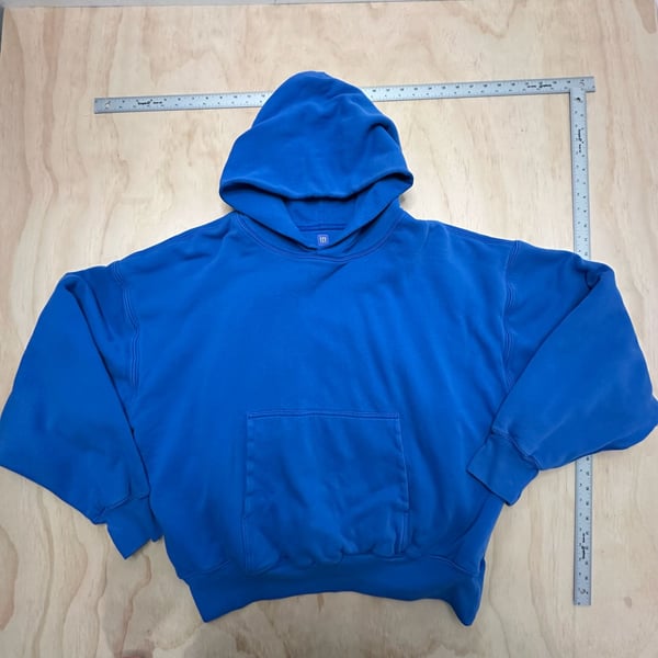 Yeezy Gap Perfect Hoodie Blue Cotton Pullover Sweatshirt size XL