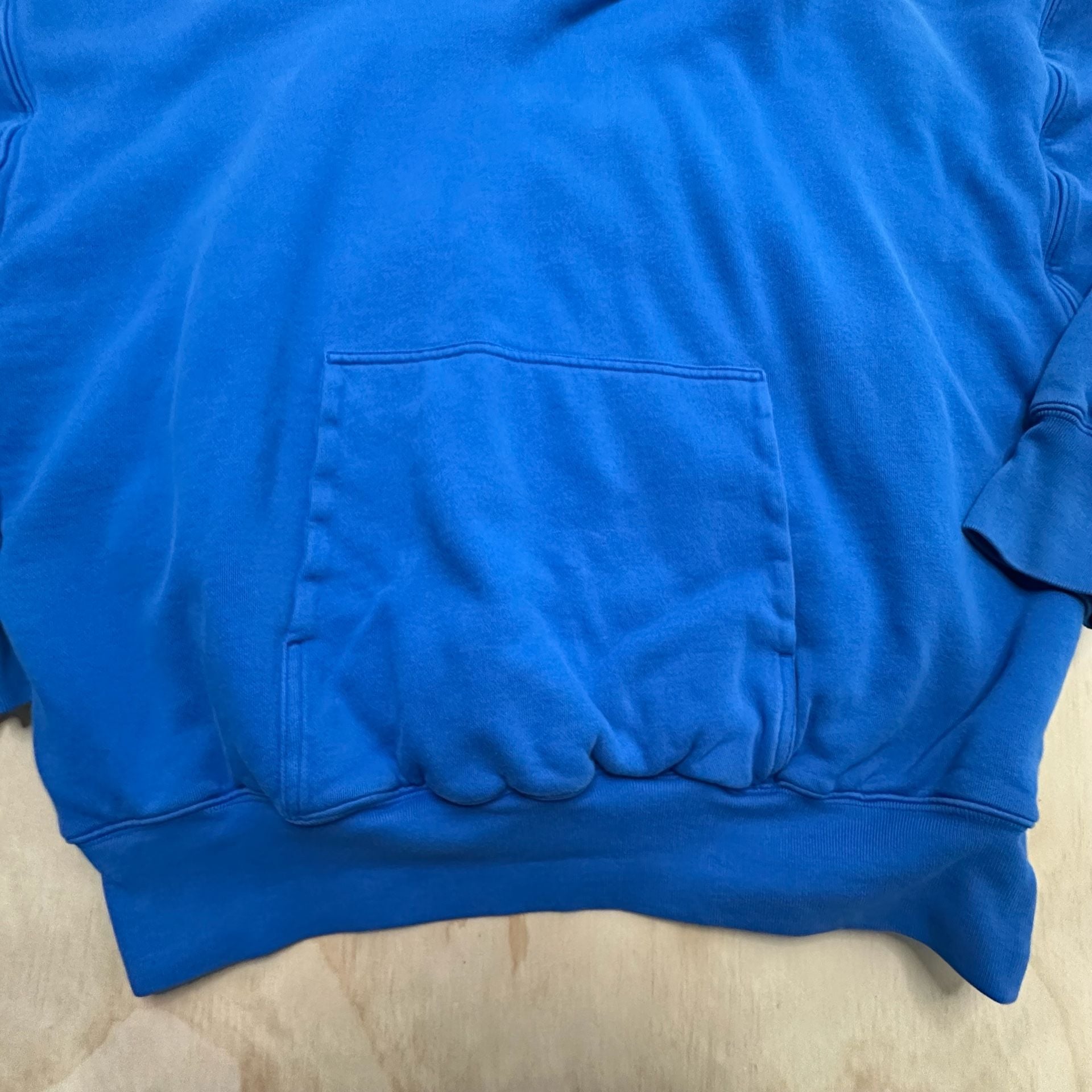 Yeezy Gap Perfect Hoodie Blue Cotton Pullover Sweatshirt size XL 4