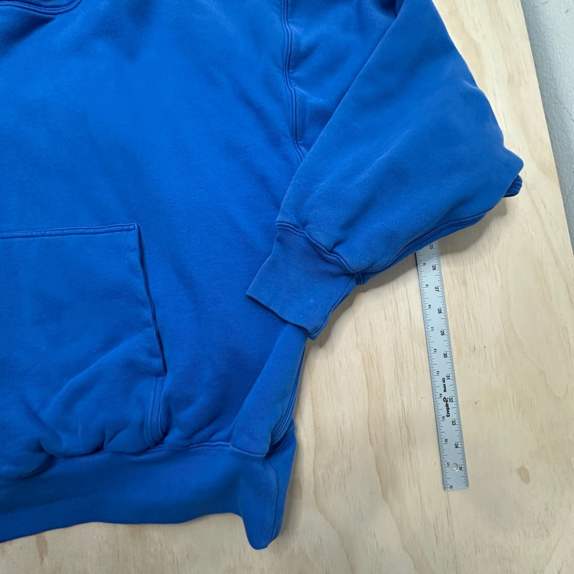 Yeezy Gap Perfect Hoodie Blue Cotton Pullover Sweatshirt size XL 5