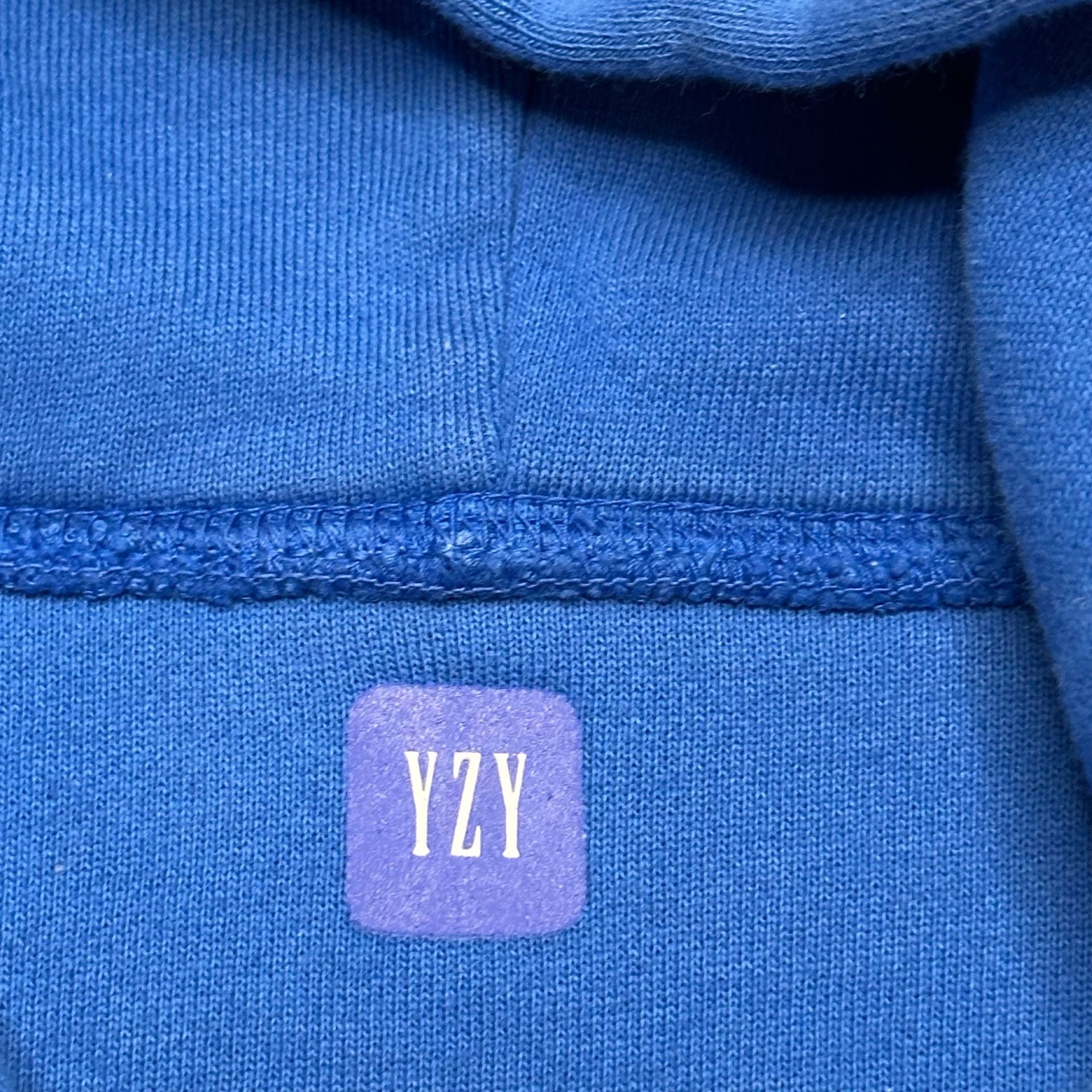 Yeezy Gap Perfect Hoodie Blue Cotton Pullover Sweatshirt size XL 6