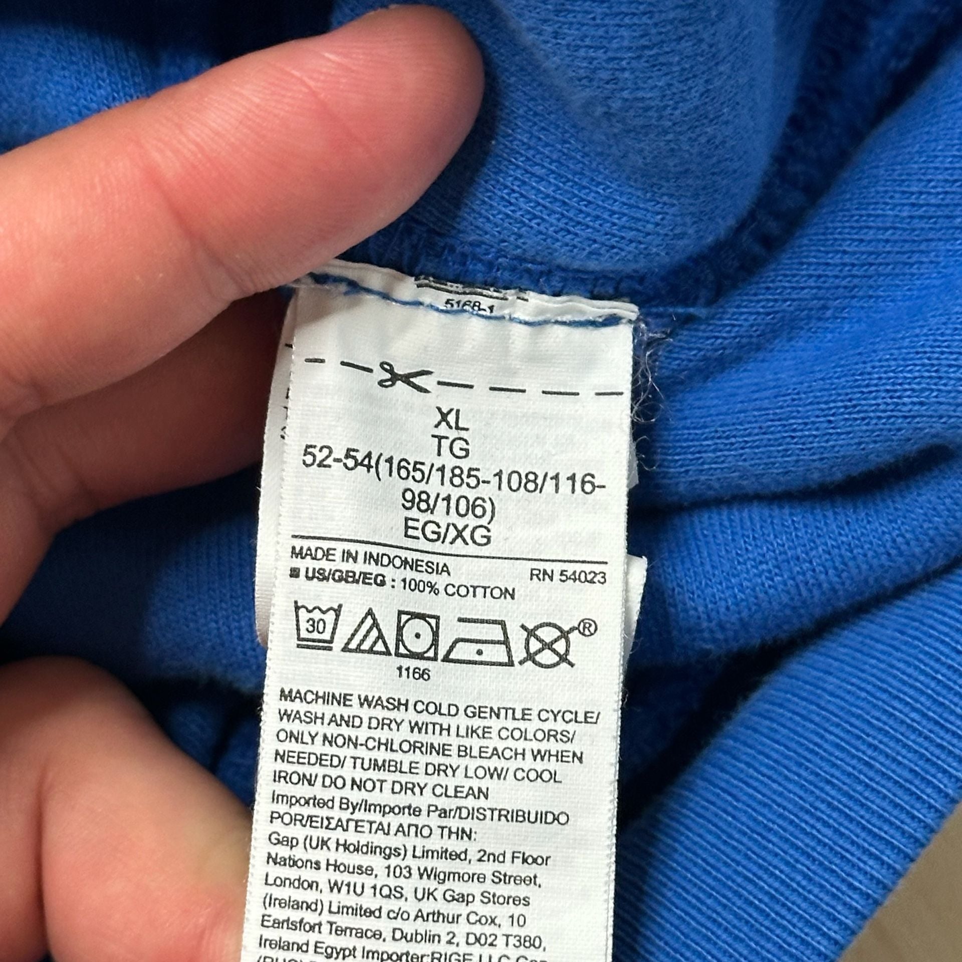 Yeezy Gap Perfect Hoodie Blue Cotton Pullover Sweatshirt size XL 7