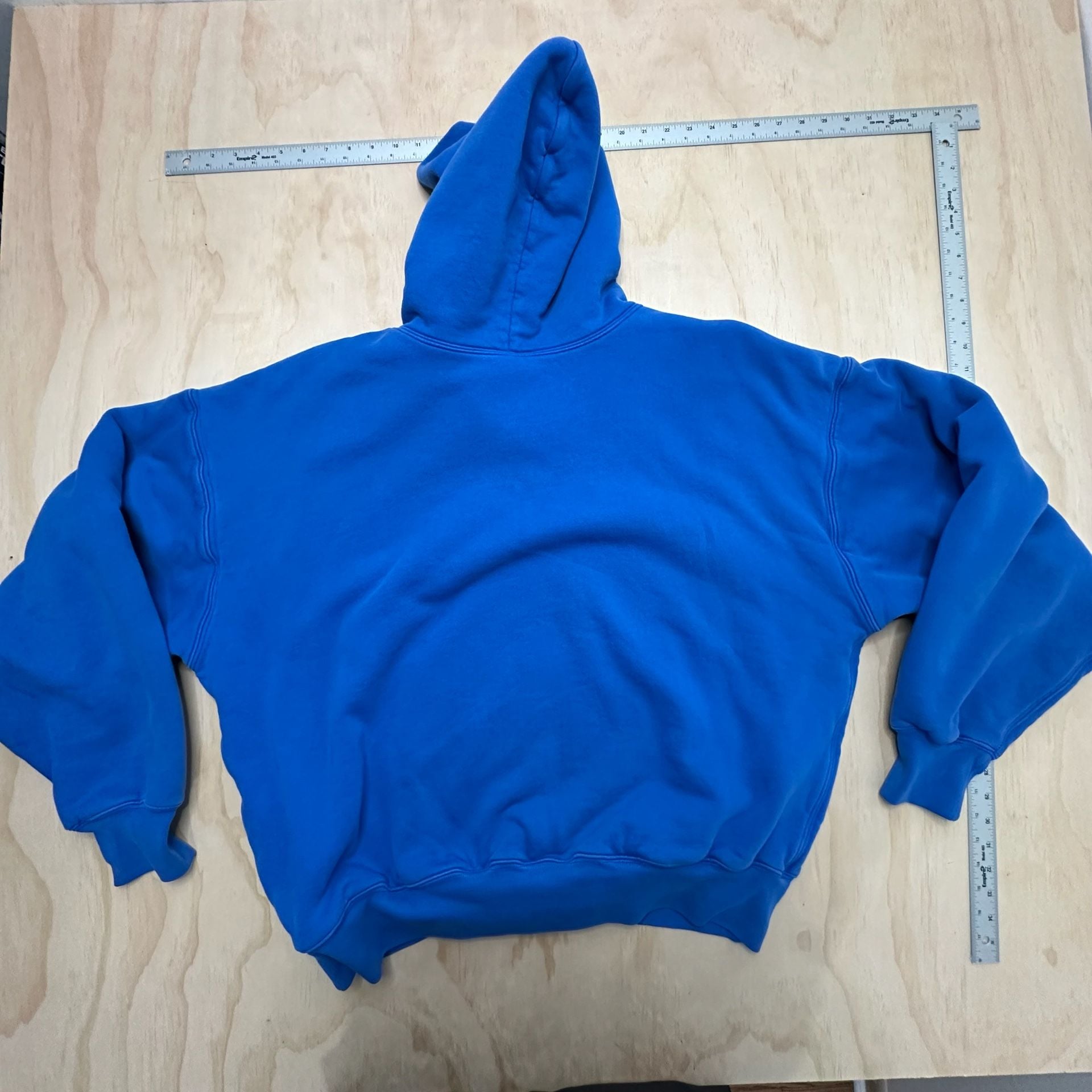 Yeezy Gap Perfect Hoodie Blue Cotton Pullover Sweatshirt size XL 9