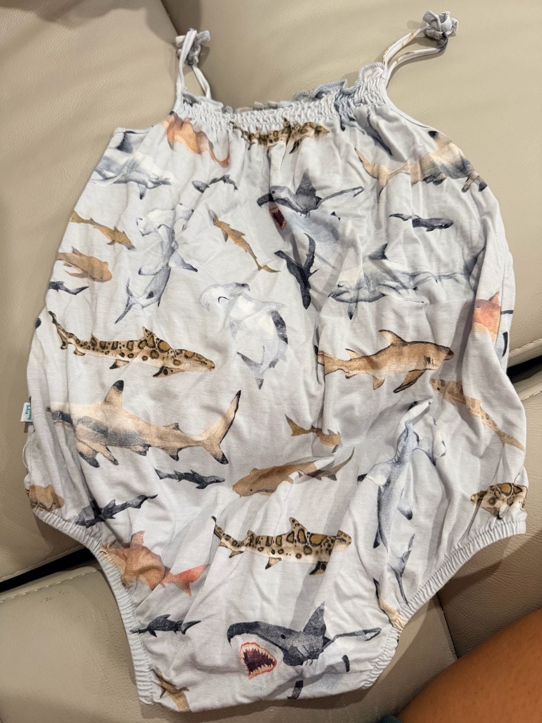 Posh Peanut Maverick Shark Print Bubble Romper 18-24 Months 2