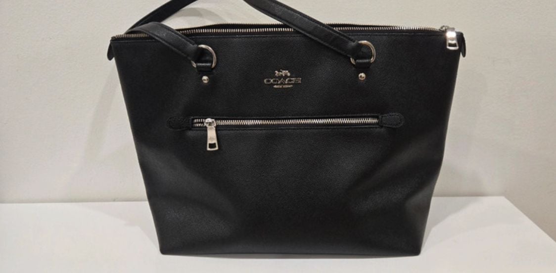 Coach Medium Gallery Tote Black Saffiano Leather Handbag 2