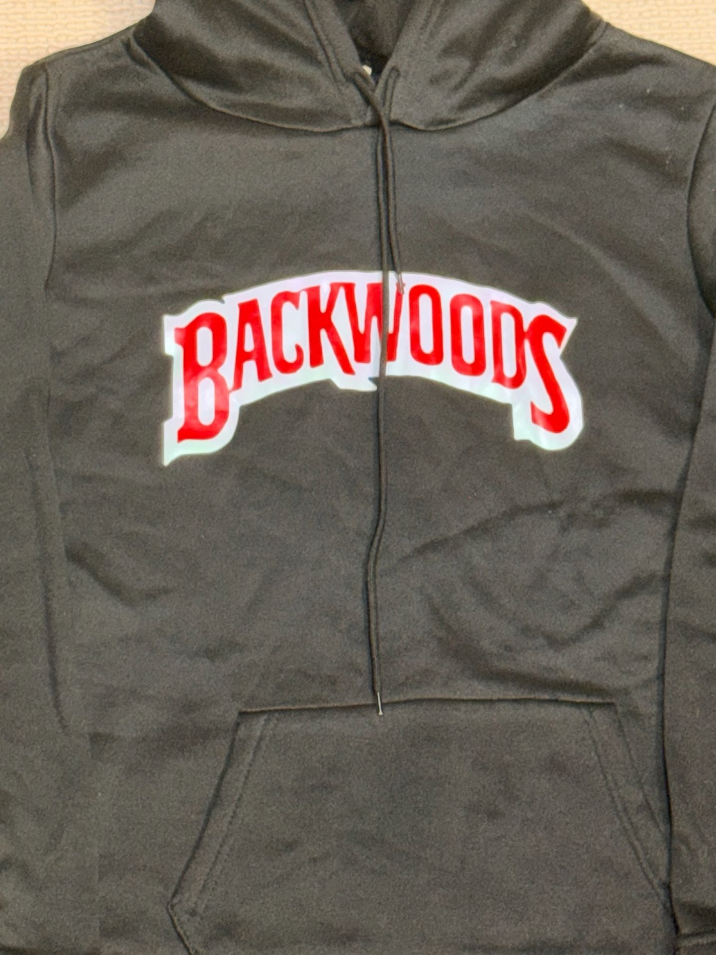 Backwoods Hoodie Dress Black Red Logo Long Sleeve Hooded Sweatshirt Dress 3