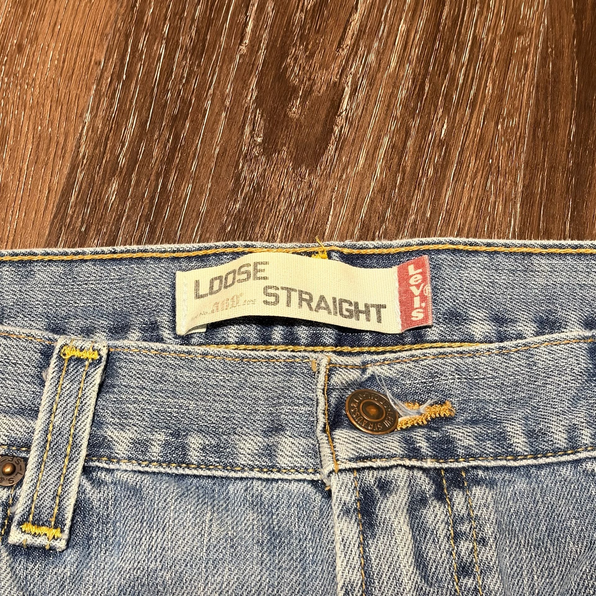Vintage Levi's 569 Loose Straight Light Wash Denim Jeans Size W34 L34 Baggy Y2K 3