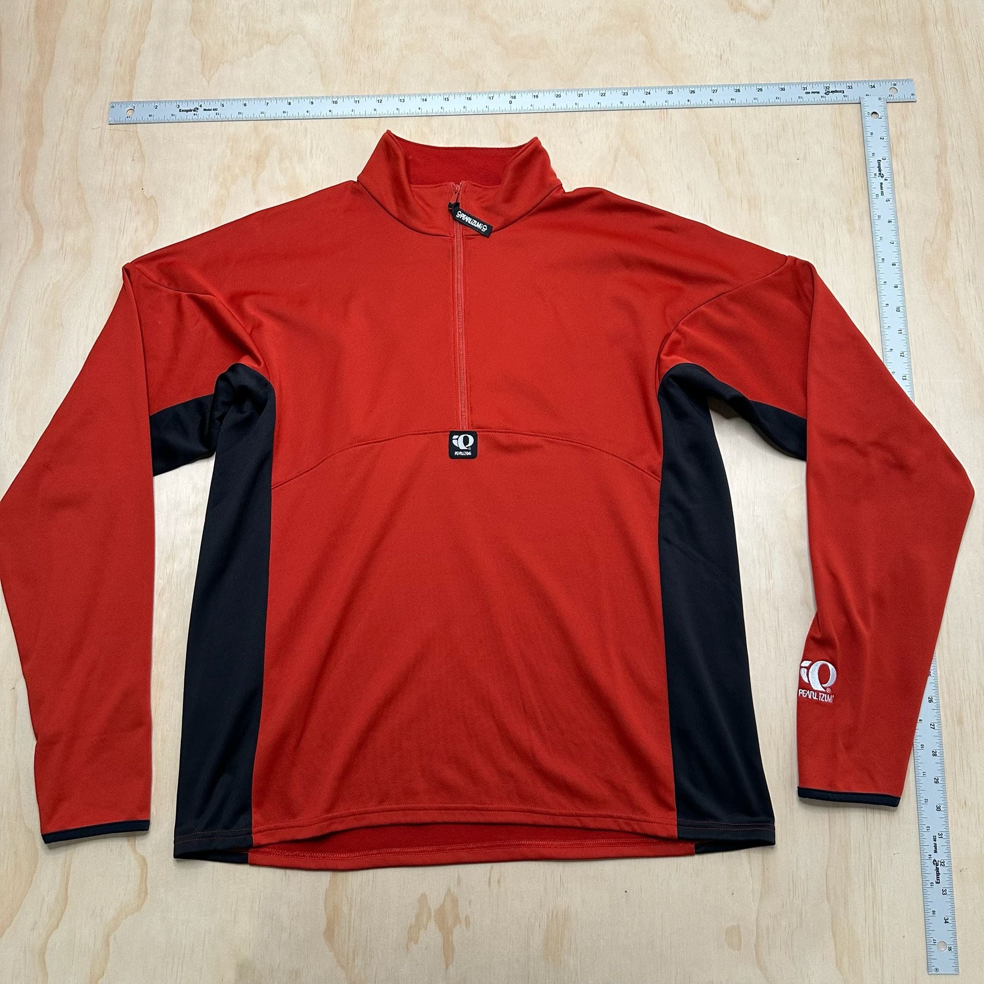Pearl Izumi Quarter Zip Pullover Large Red Black Cycling Jersey 2