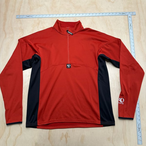 Pearl Izumi Quarter Zip Pullover Large Red Black Cycling Jersey