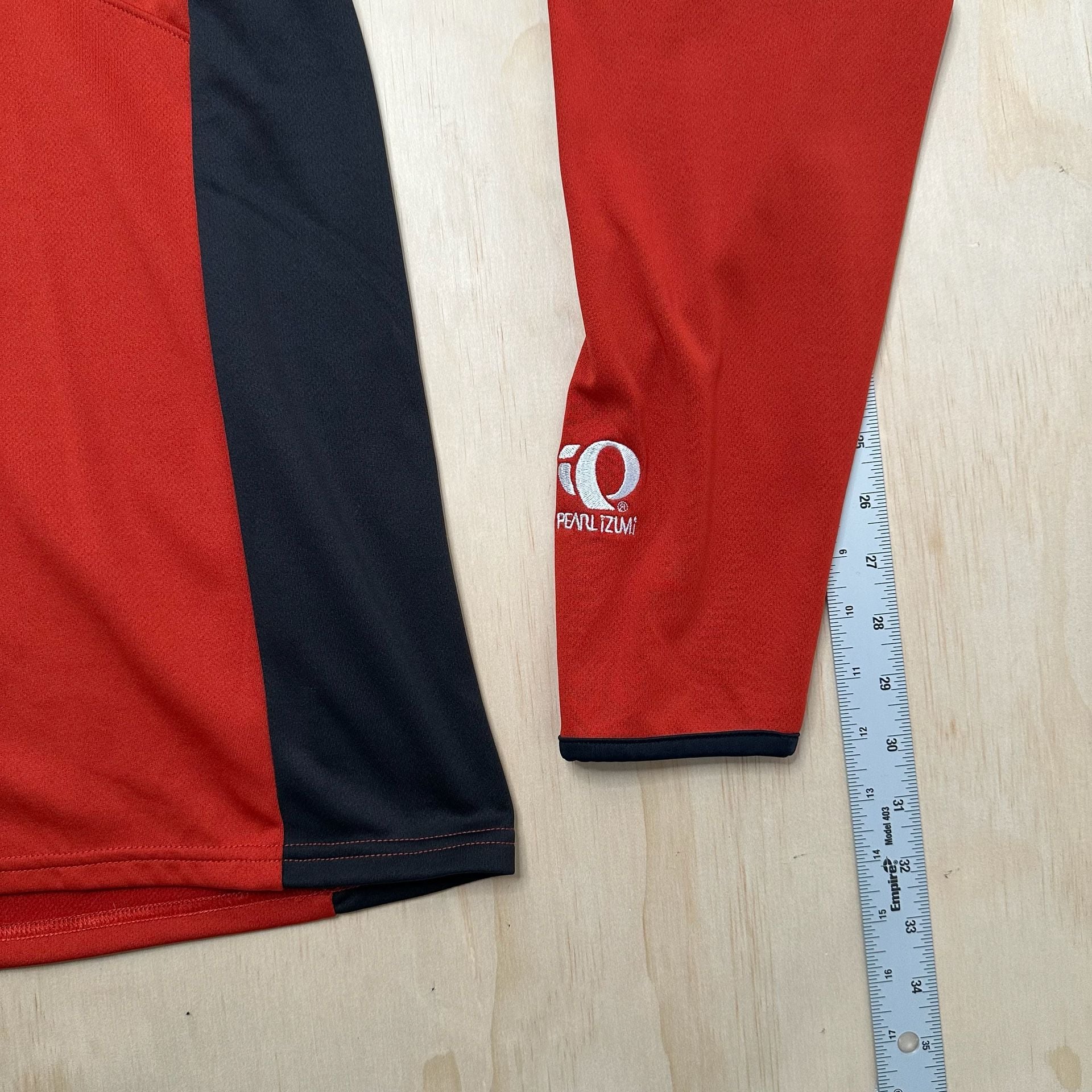 Pearl Izumi Quarter Zip Pullover Large Red Black Cycling Jersey 3
