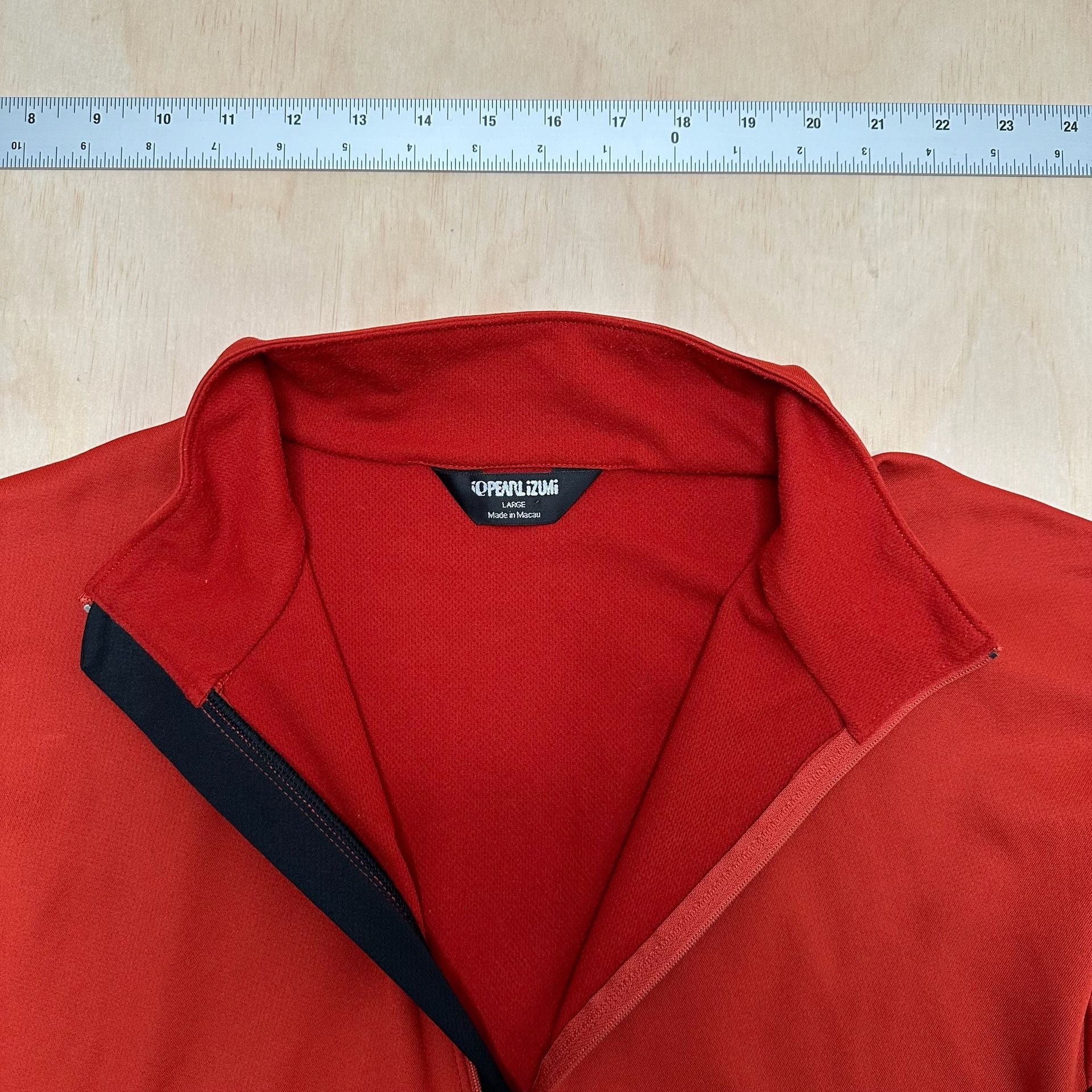 Pearl Izumi Quarter Zip Pullover Large Red Black Cycling Jersey 8