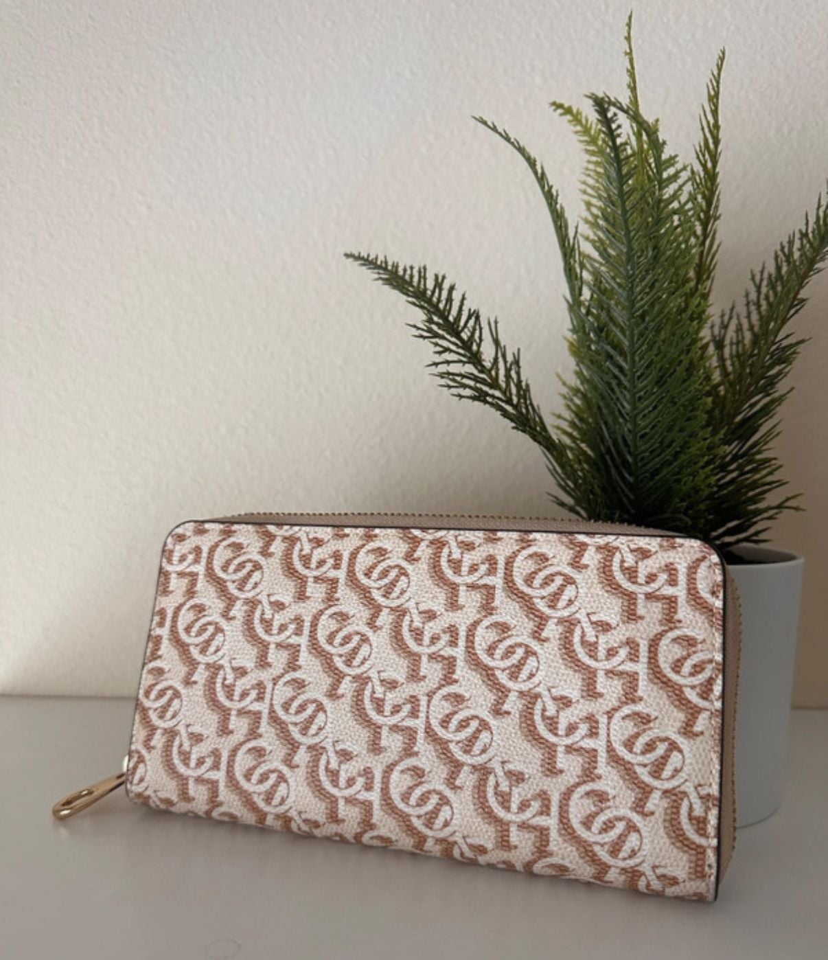 Coach Monogram Print Long Zip Around Wallet Chalk 2