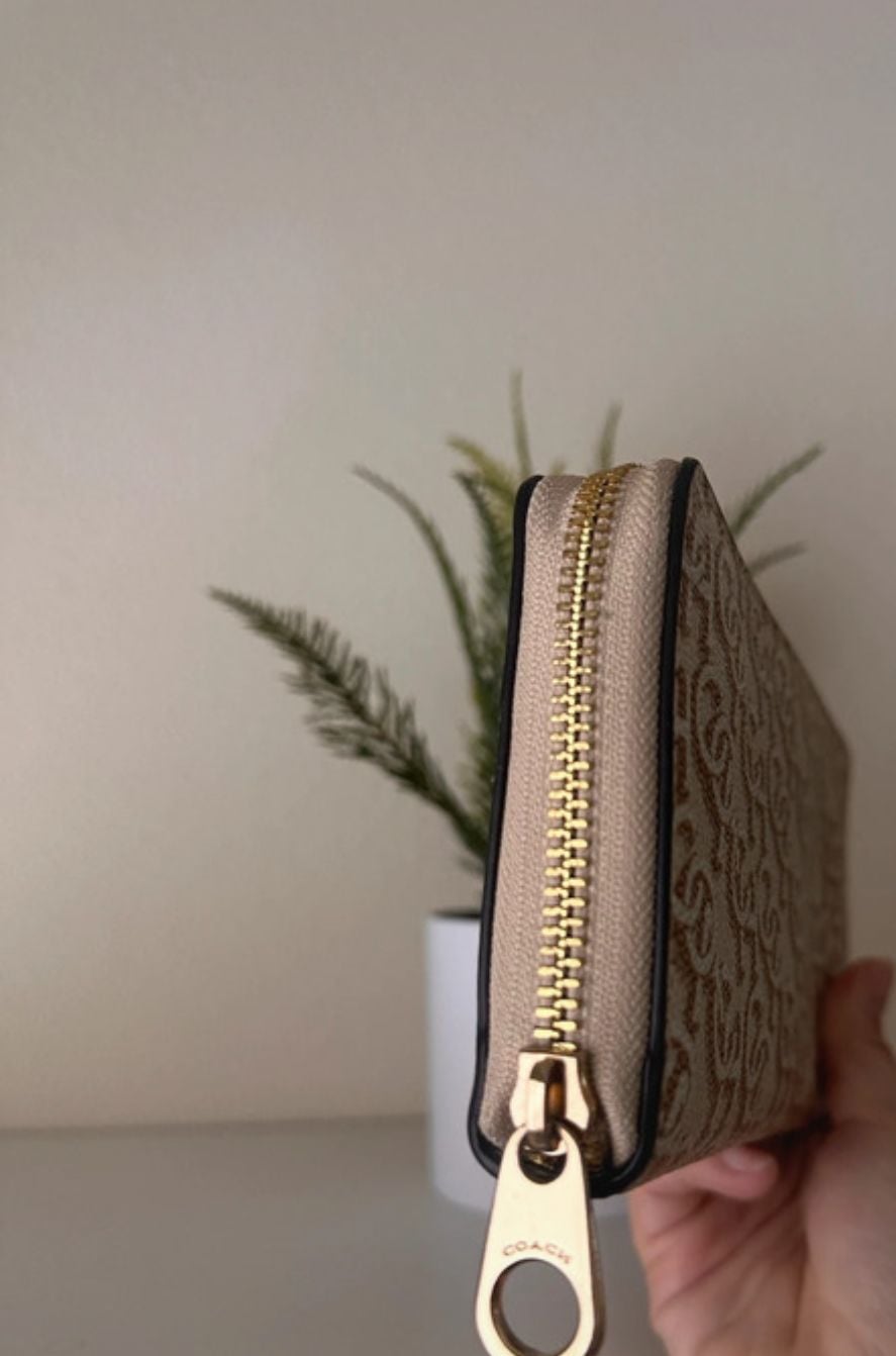 Coach Monogram Print Long Zip Around Wallet Chalk 3