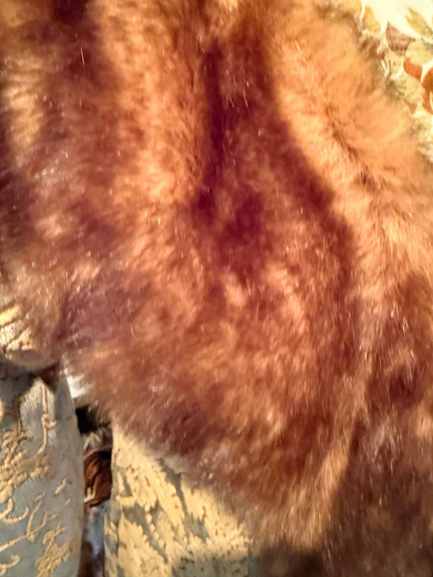 Penny Lane Vintage Faux Fur Coat with Jacquard Pattern and Fur Trim  Sz M Y2K Fairycore  24