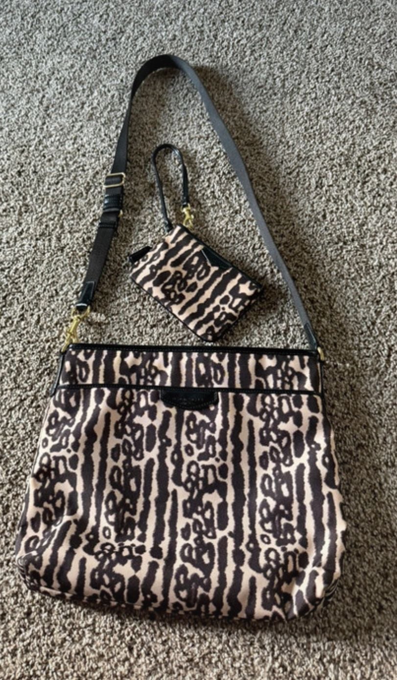 Coach Ocelot Leopard Print Crossbody Bag With Wristlet 1