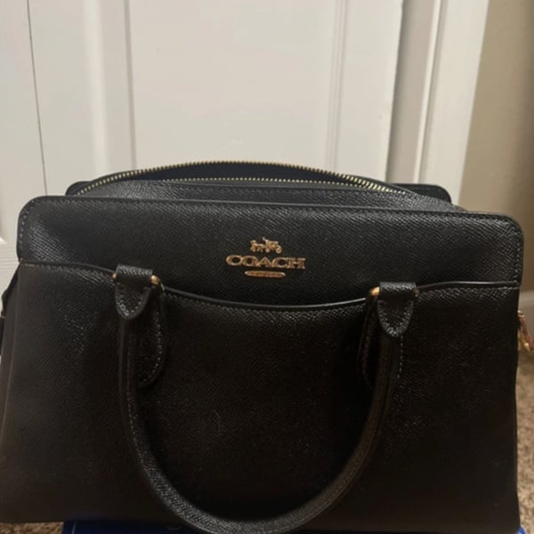 Coach Black Crossgrain Leather Satchel Bag