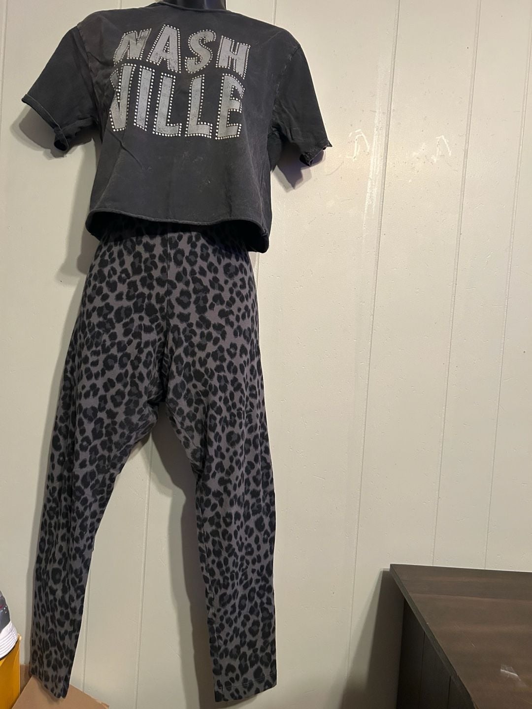 Unbranded Leopard Print Leggings Gray 4
