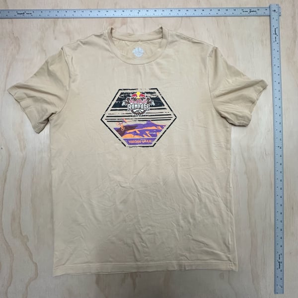 Red Bull Rampage Dune Short Sleeve T-Shirt Size L Beige Virgin Utah