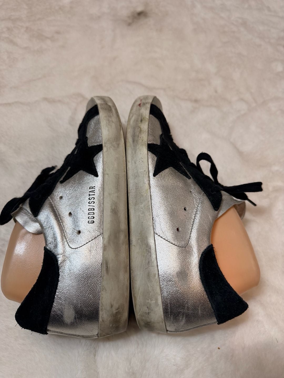 Golden Goose Superstar Sneakers Size 40 Silver Black Star 7
