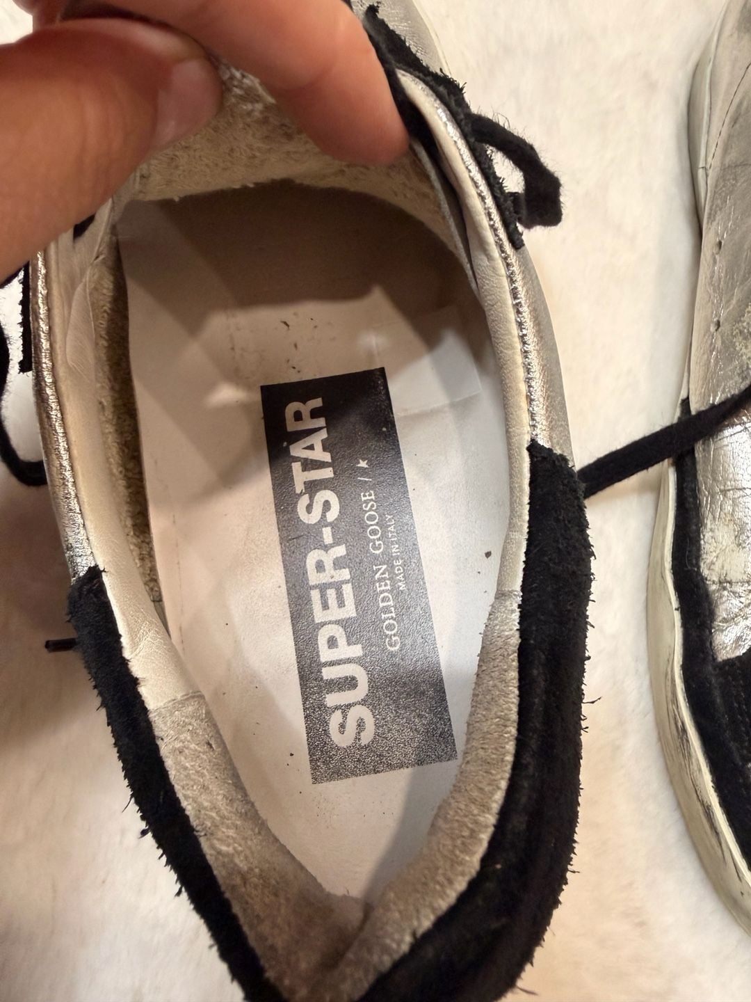 Golden Goose Superstar Sneakers Size 40 Silver Black Star 10