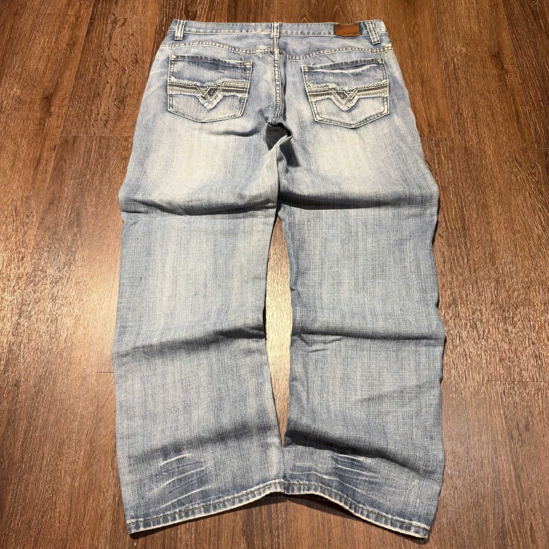 Y2K Flypaper Jeans Size W36XL30 Straight Leg Baggy Light Wash Denim 2