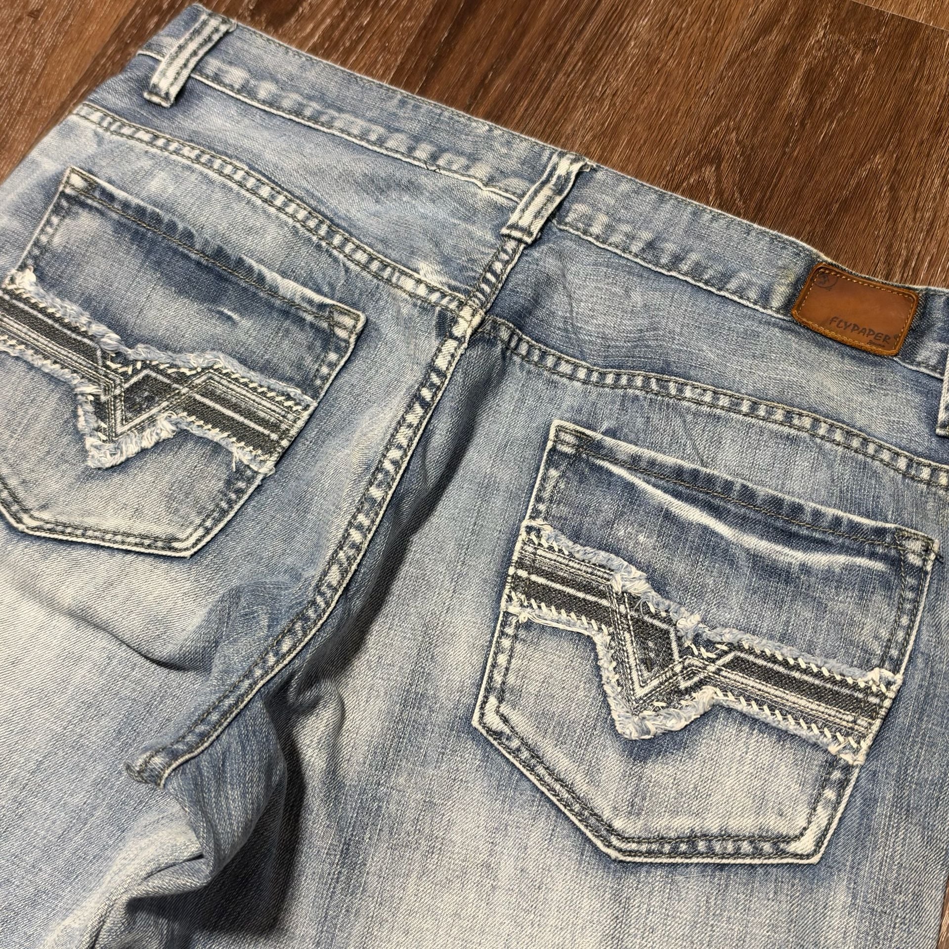 Y2K Flypaper Jeans Size W36XL30 Straight Leg Baggy Light Wash Denim 5