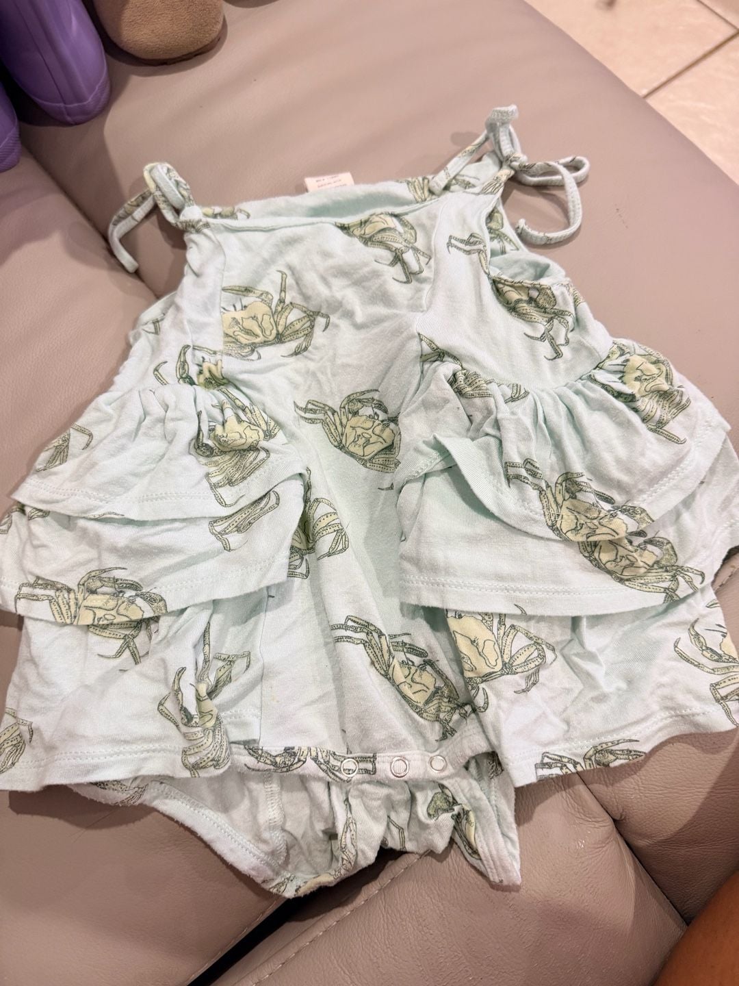 Kate Quinn Crab Ruffle Romper Size 18-24 Months bubble romper bamboo 1