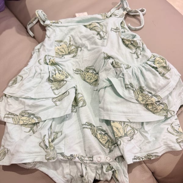 Kate Quinn Crab Ruffle Romper Size 18-24 Months bubble romper bamboo