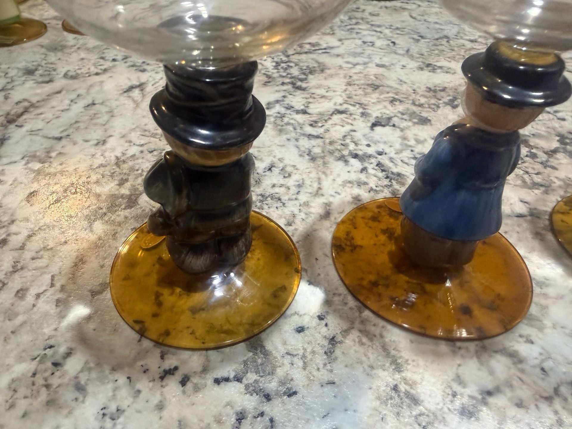 6 Vintage Goebel Hummel Figurine Cordial Wine Glasses 5