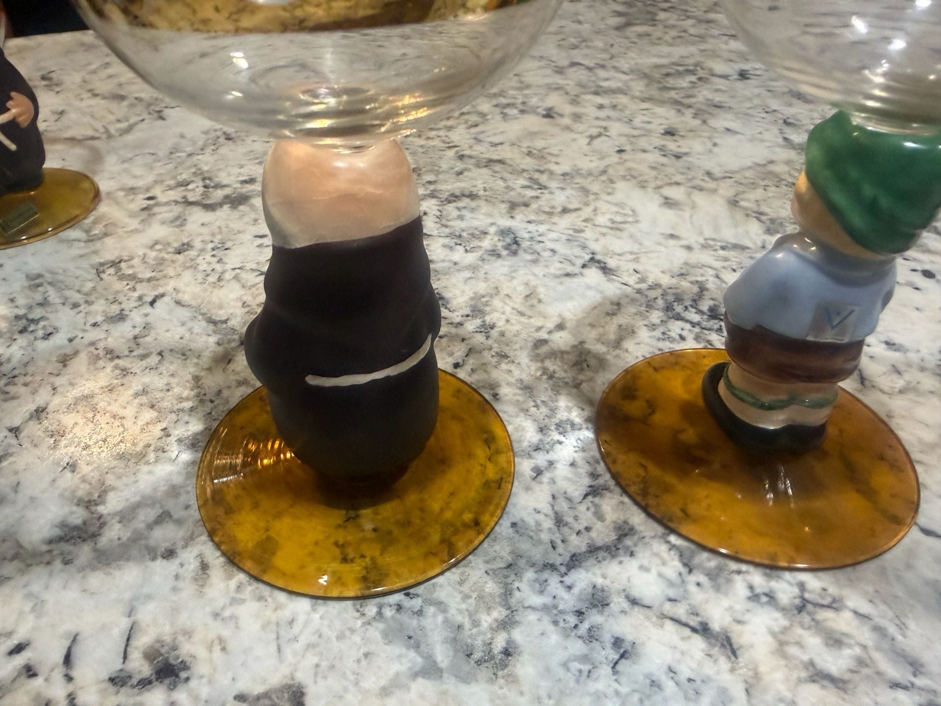 6 Vintage Goebel Hummel Figurine Cordial Wine Glasses 9