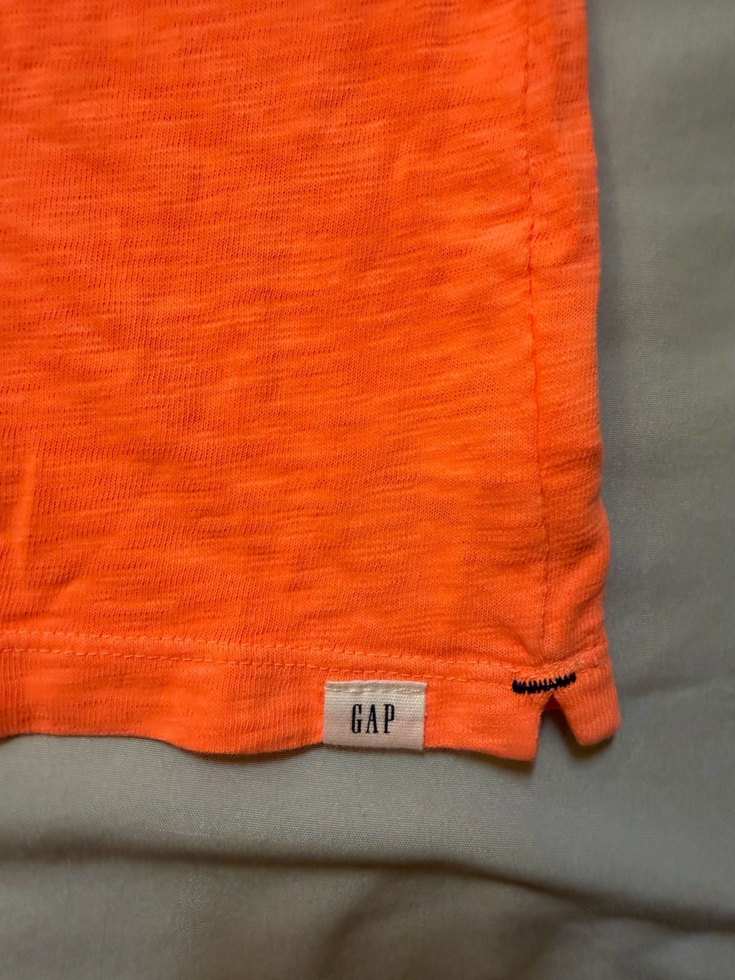 Gap Kids Polo Shirt Size S Neon Orange Slub Cotton Pocket 7