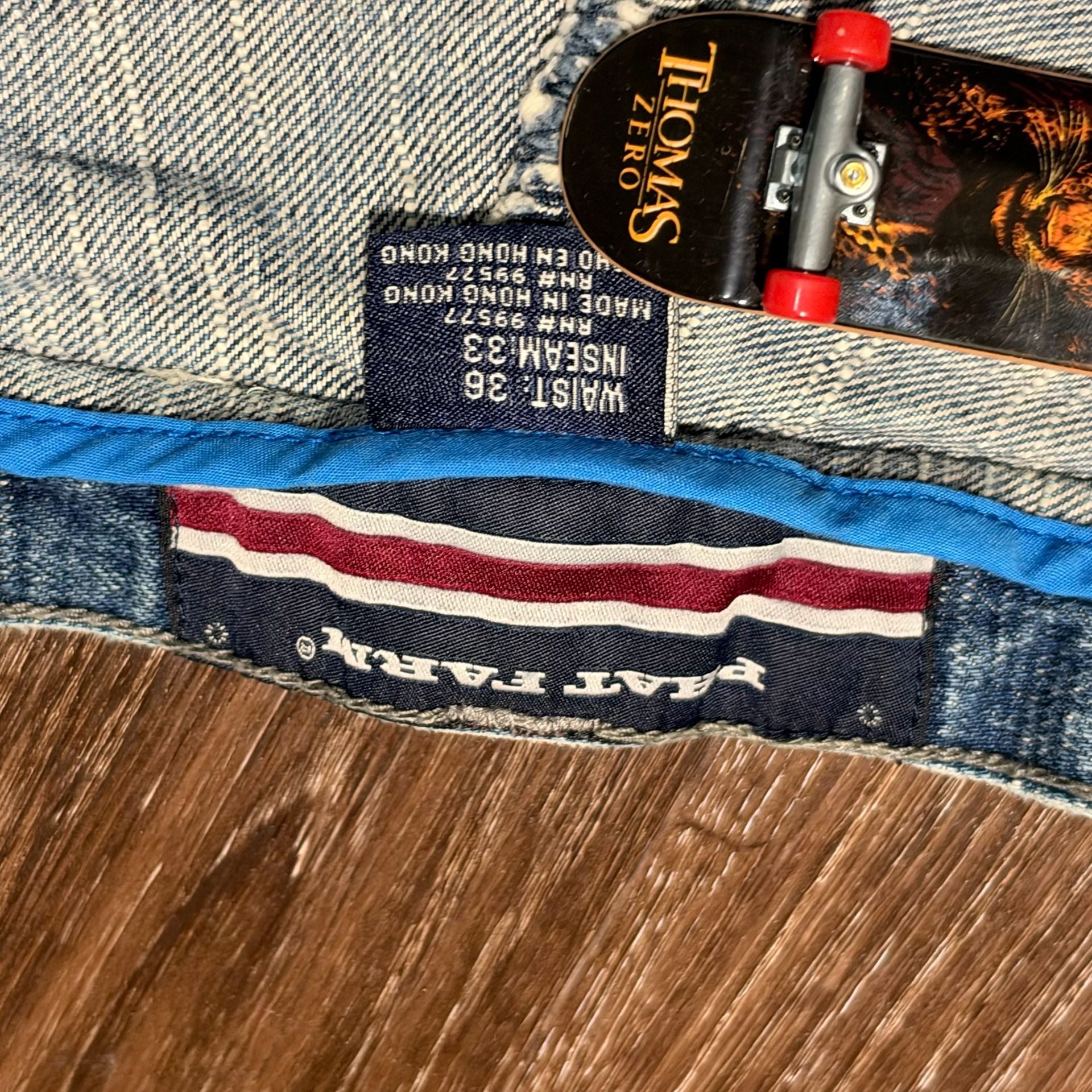 Phat Farm Vintage Baggy Denim Pants Size 36 Blue Y2K Wide Leg Cargo Skater Rave 4