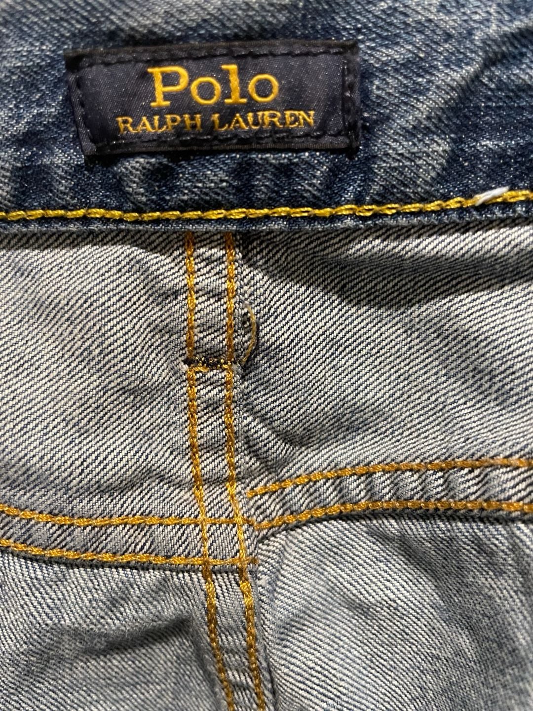 Polo Ralph Lauren Varick 42x30 Distressed Patchwork Slim Straight Jeans 5