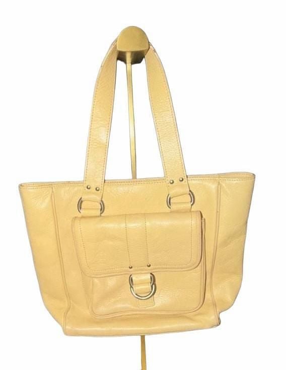 Marc Jacobs Leather Top Handle Bag Yellow 18"" 2