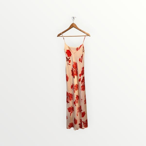 Meshki Rosalie Maxi Dress Size XXS Red Rose Print