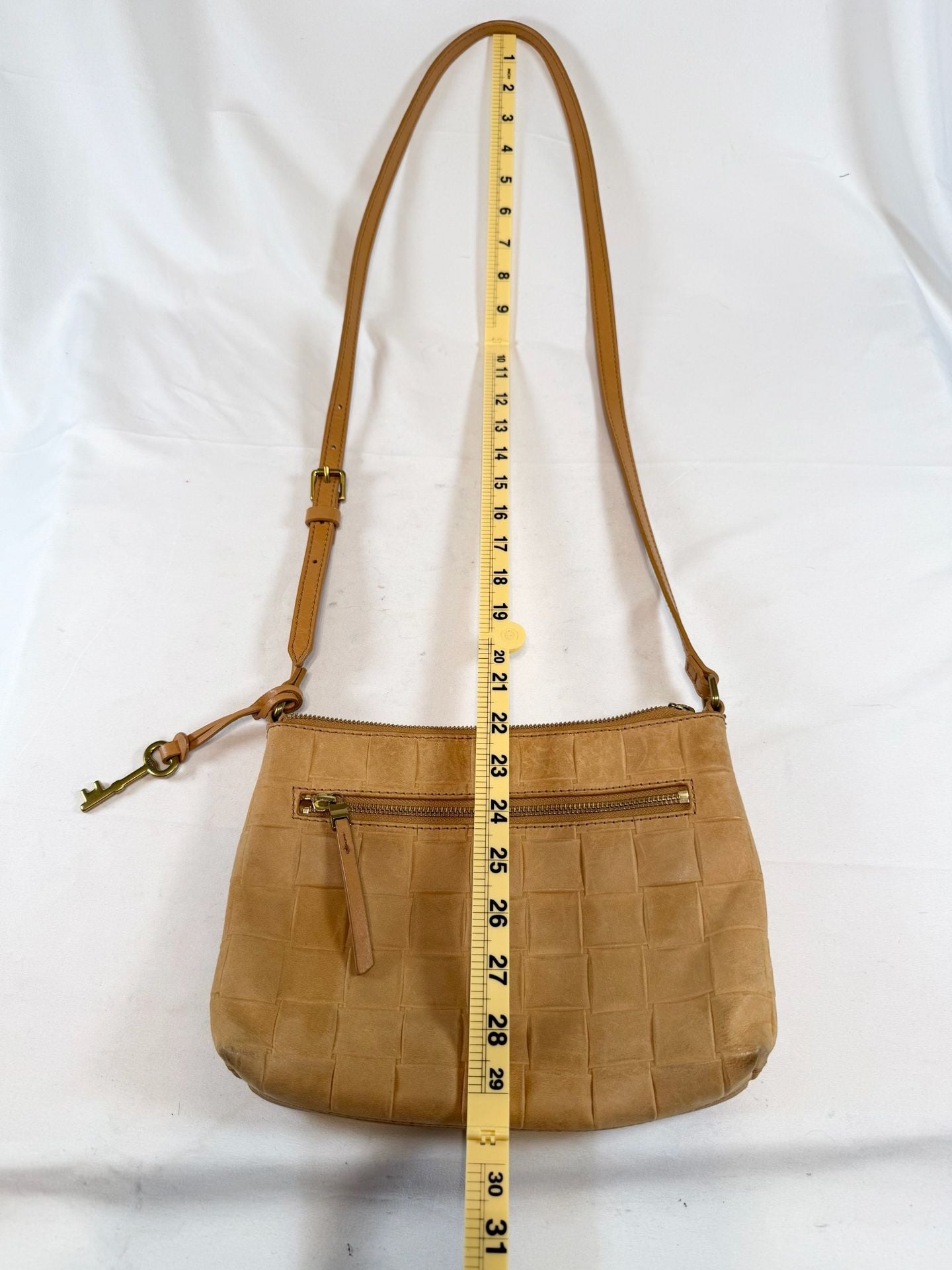 Fossil Fiona Woven Leather Crossbody Quiet Luxury Old Money Minimalist Heritage Preppy 12