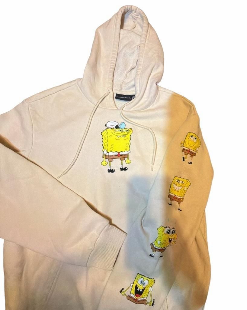 Nickelodeon SpongeBob SquarePants Unisex Cream Teen Small Hoodie 2