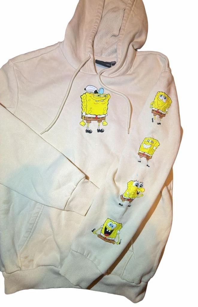 Nickelodeon SpongeBob SquarePants Unisex Cream Teen Small Hoodie 5