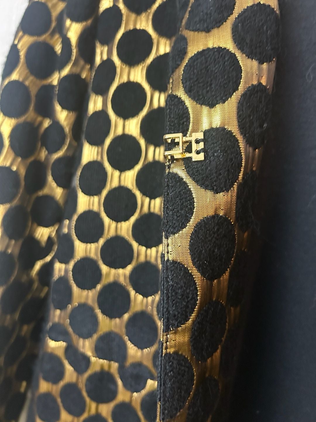 Black Label by Chico's Black Gold Polka Dot Evening Coat Size 2 7