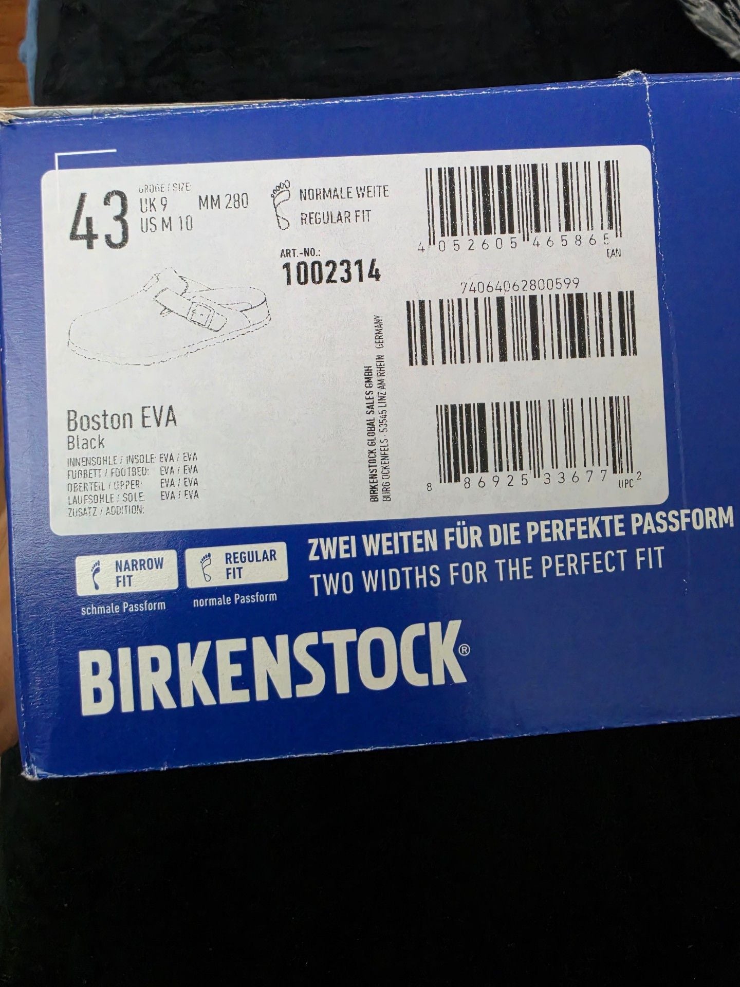 Birkenstock Boston EVA Black Clogs Mules Size 43/US 10 Men's Regular Fit  11