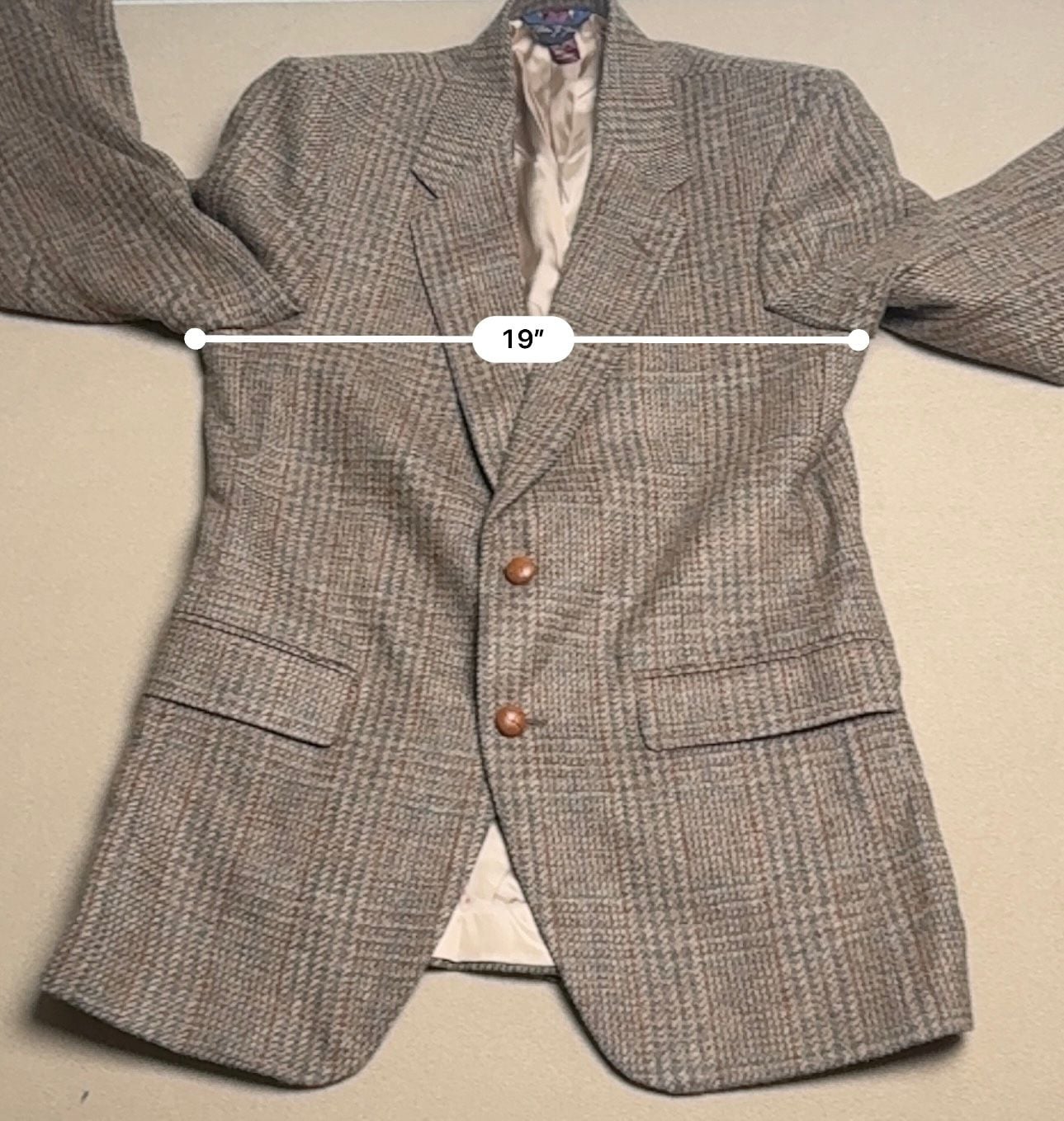 Wm. F. Farah Vintage Wool Tweed Blazer Jacket 38R Brown Plaid Sport Coat 6