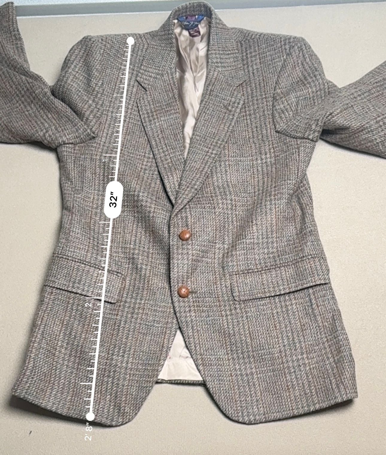 Wm. F. Farah Vintage Wool Tweed Blazer Jacket 38R Brown Plaid Sport Coat 7