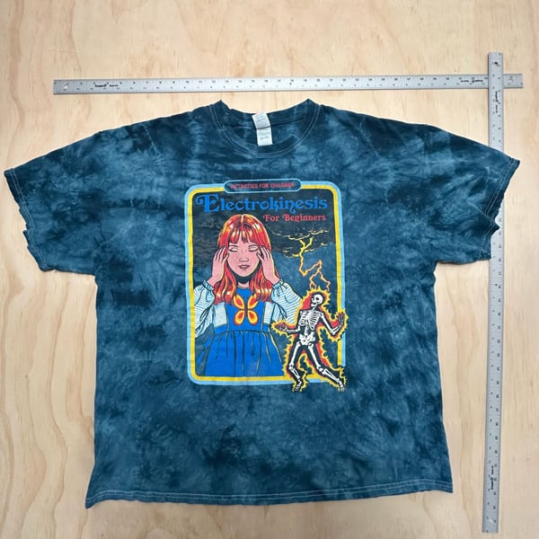 Gildan Electrokinesis For Beginners Acid Wash T-Shirt Blue Tie Dye size XL