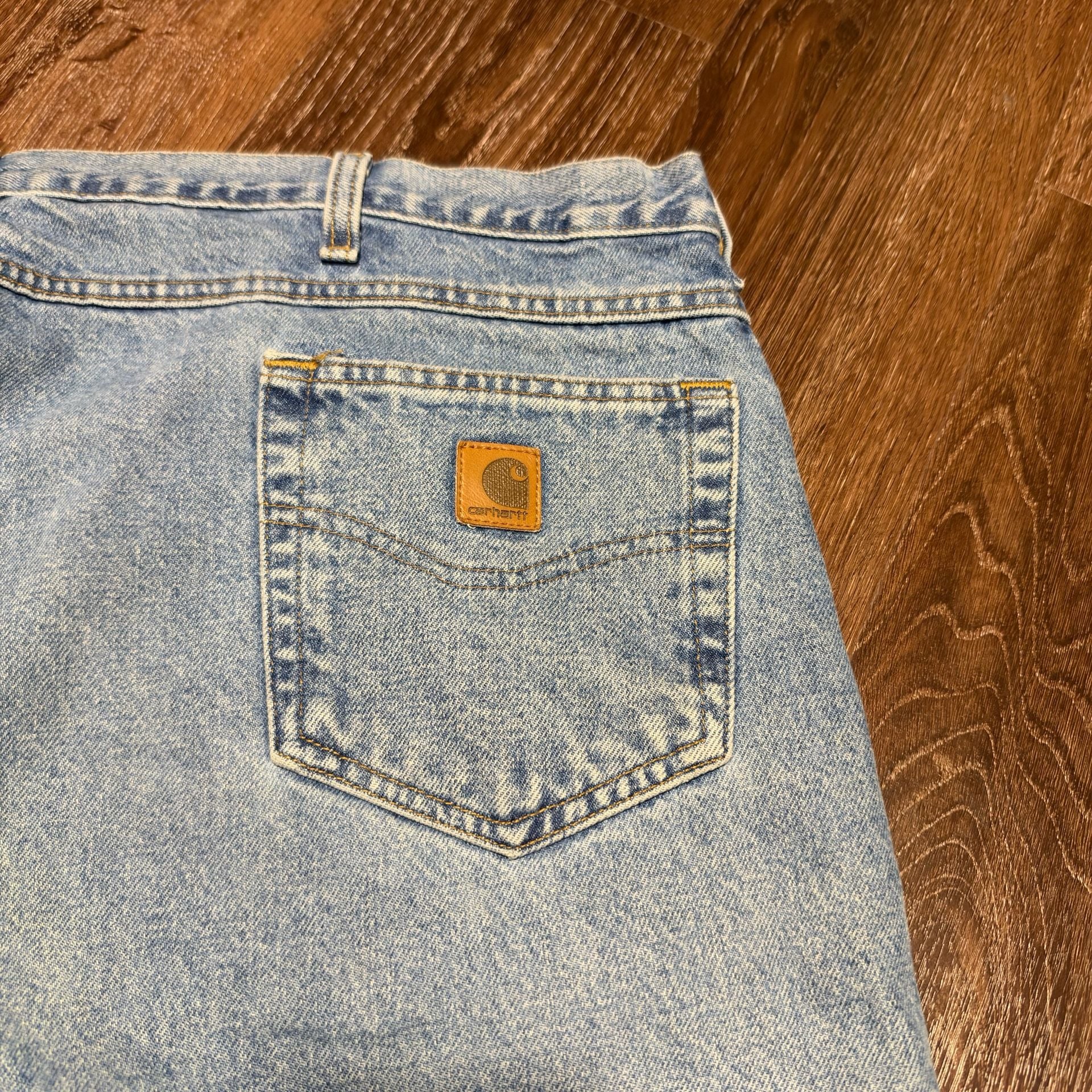 Essential Vintage Carhartt Relaxed Fit Jeans Size 40x32 Light Wash Denim 4