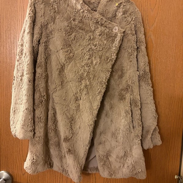 BB Dakota Faux Fur Jacket XS Brown Teddy Bear Wubby Coat