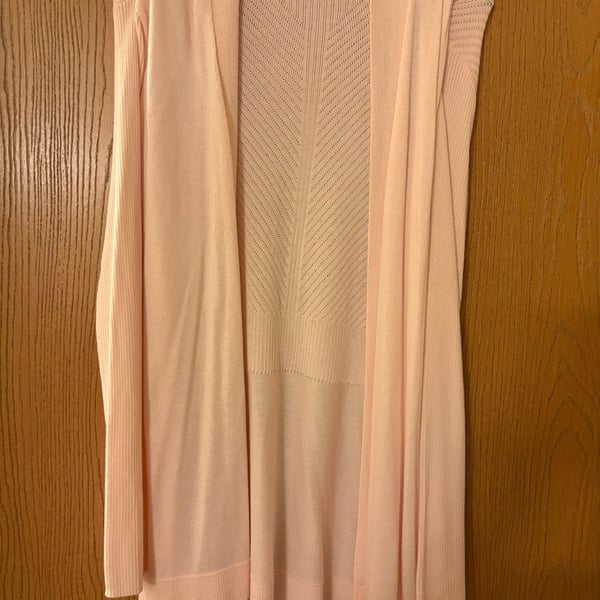 Liz Claiborne Open Cardigan Size XL Pink Knit Duster