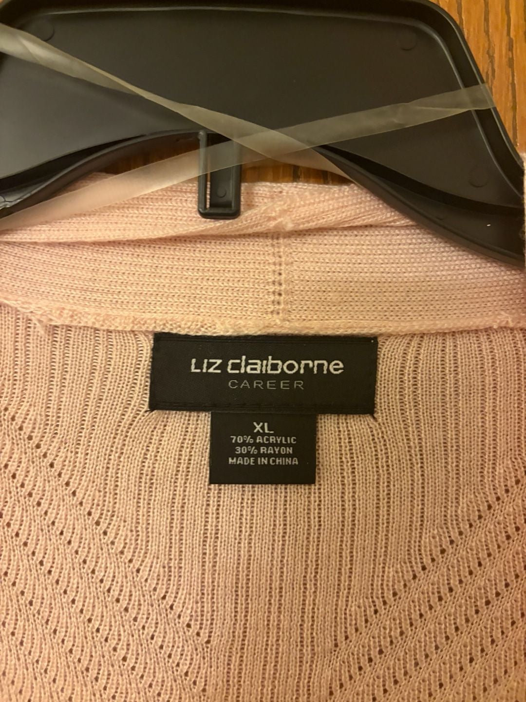 Liz Claiborne Open Cardigan Size XL Pink Knit Duster 3