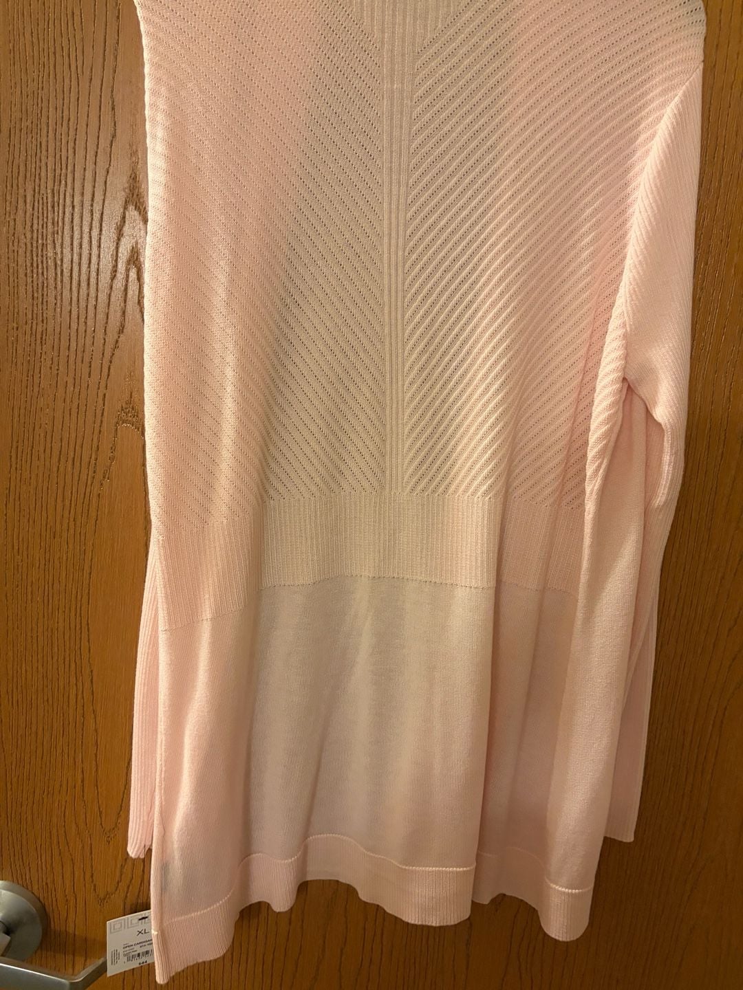 Liz Claiborne Open Cardigan Size XL Pink Knit Duster 4